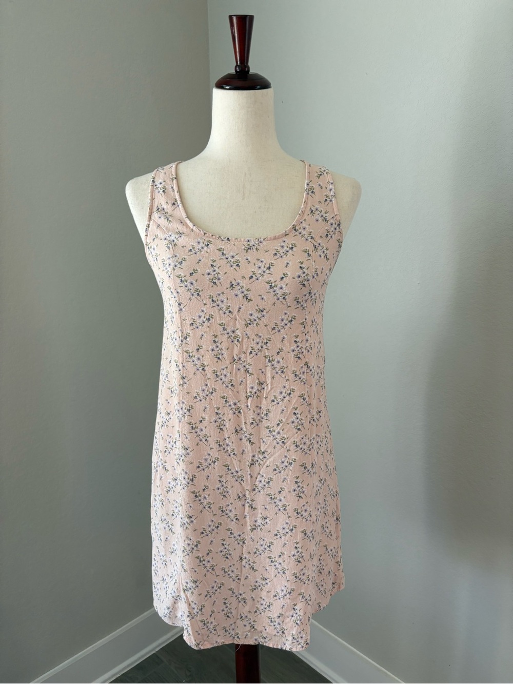 American Eagle Pink Smocked Back Mini Dress Romantic Lined Summer Dress M